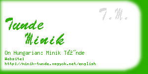 tunde minik business card